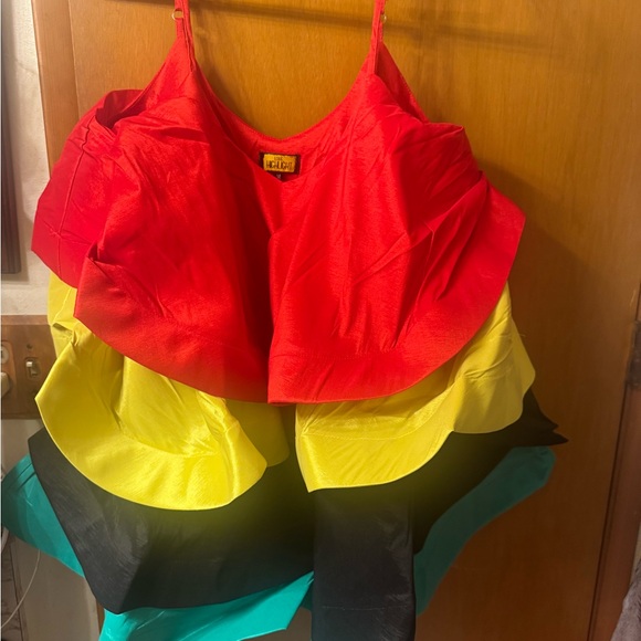 Colorful Layered Ruffle Dress - Picture 3 of 3